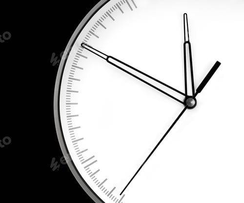 Preview: Wall Clock, isolated on black background
