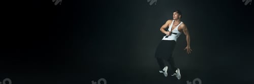 Preview: Dynamic Dancer in Motion Wide Banner with Copy Space