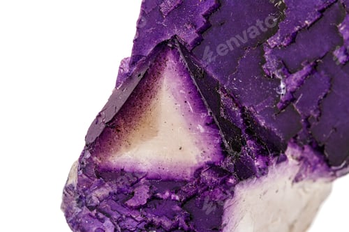 Preview: macro stone mineral fluorite on a white background