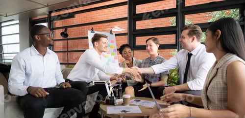 Preview: Group of diverse business people working together in the office,