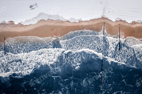 Preview: Hel peninsula with snow on beach, Baltic Sea in winter