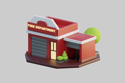 Preview: Cartoon fire department building