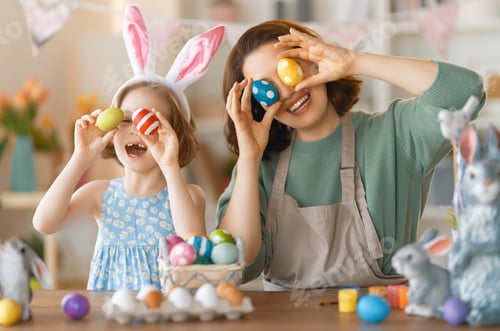Preview: family preparing for Easter