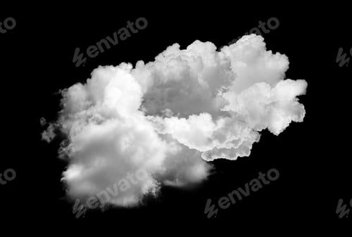 Preview: white clouds or smoke isolated on black background