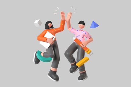 Preview: High Five Characters with Geometric Accents