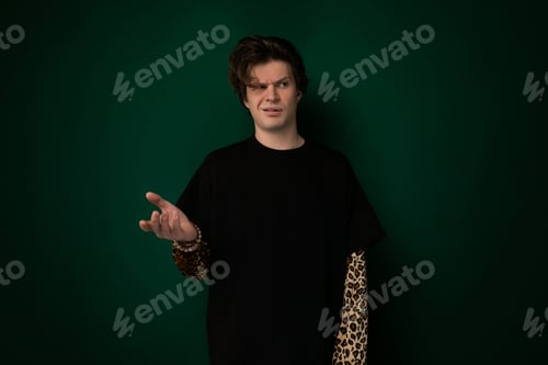 Preview: Man in Black Shirt Holding Out Hands