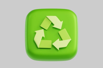 Aperçu: Bouton flèche de recyclage arrondi vert