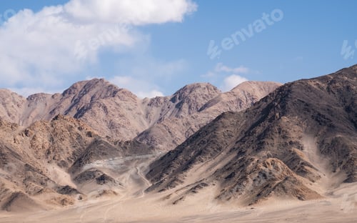 Preview: Landscape image of mountains and blue sky background in Ladakh , India