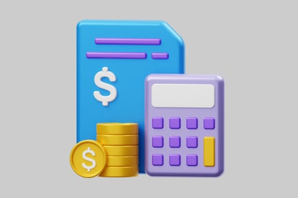 Preview: Finance report calculator coin stack