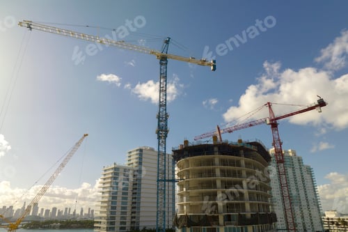 Preview: New construction site of developing residense in american urban area.