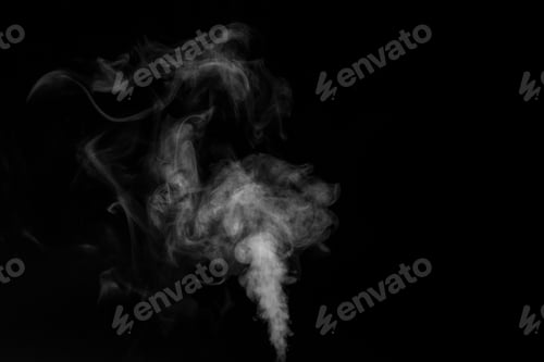 Preview: White vapor, smoke on a black background. Perfect smoke, steam, fragrance, incense.