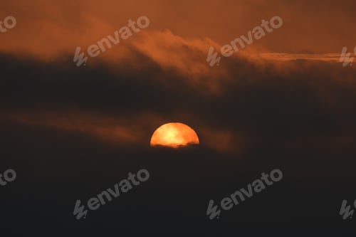 Preview: Big colorful setting sun