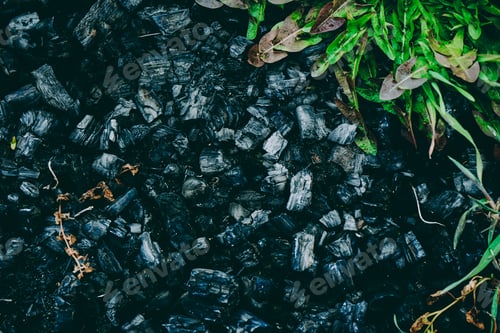 Preview: Real charcoal texture in cold black tones