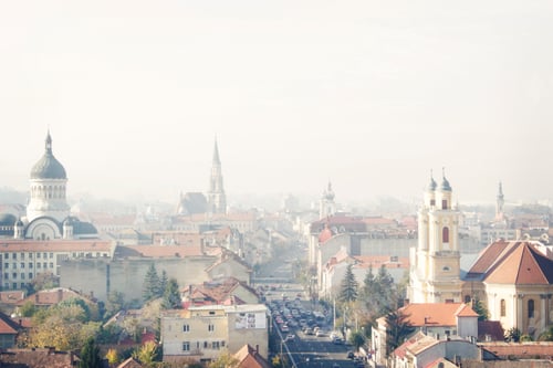 Preview: Cluj-Napoca skyline on a sunny day. Romania