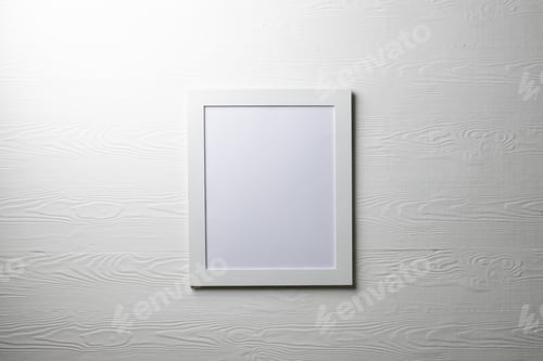 Preview: White empty frame with copy space on white wall