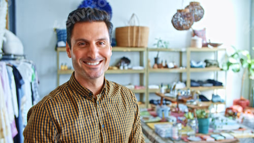 Preview: Portrait Of Smiling Male Owner Or Sales Assistant In Shop
