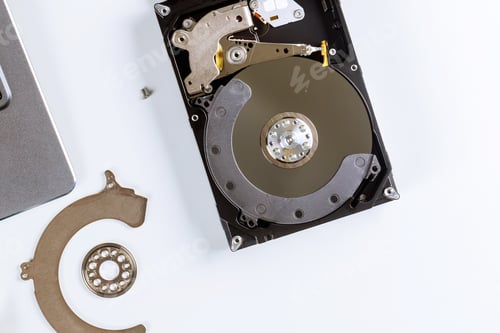 Preview: Repairing and fixing hard drive in service center computer hard drive inside