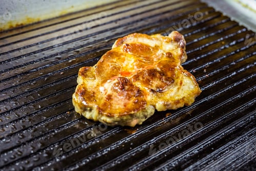 Preview: Grilled meat. Juicy steak from beef - soft focuse