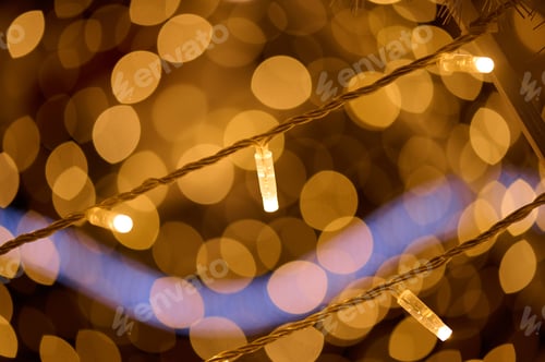Preview: Gold bokeh lights background close up