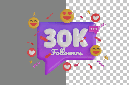 Preview: 30K Followers 3D Icon
