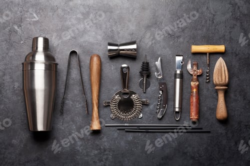 Preview: Cocktail utensils. Set of bar tools