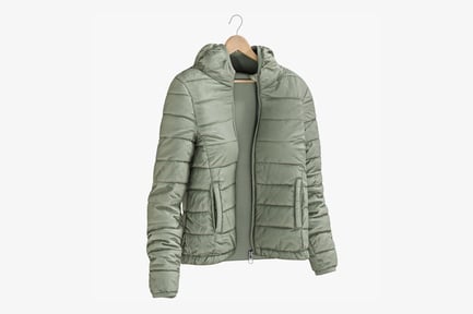 Preview: Hooded Women's Puffer Jacket on Hanger