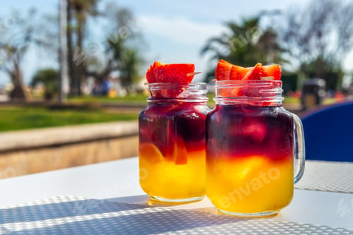 Preview: Cold sangria or punch with fruits