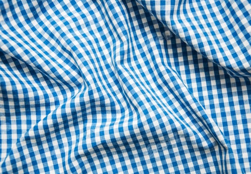 Preview: Blue and White Gingham Fabric Texture Close Up