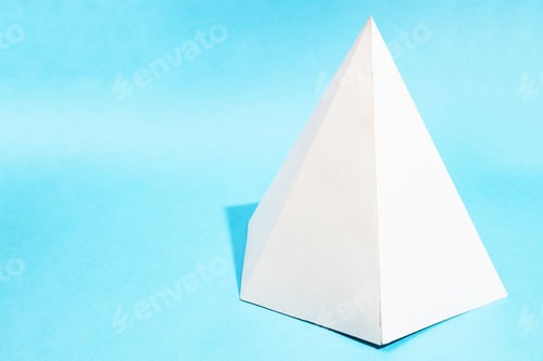 Preview: handcrafted paper hexagonal pyramid on turquoise