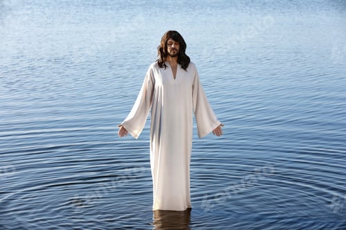 Preview: Jesus Christ in water lit by morning sun