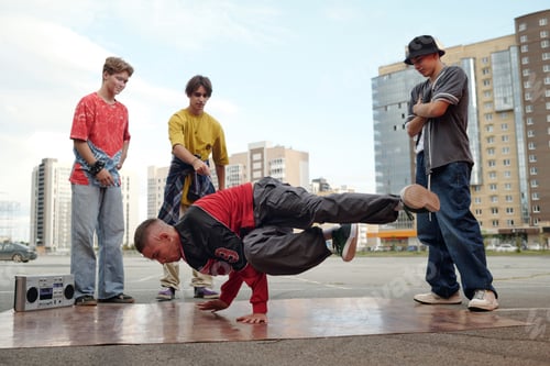 Preview: Breakdancing Performers Displaying Street Dance Skills Outdoors