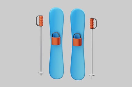 Preview: Blue skiing gear with lock