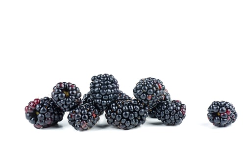 Preview: Fresh Blackberries in a Group on White Surface