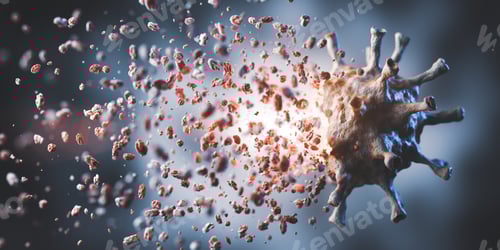 Preview: Kill, remove and eliminate coronavirus. Corona virus breaking up into pieces