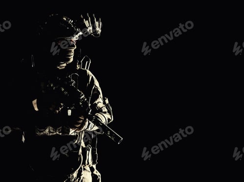 Preview: Special operations forces soldier low key portrait