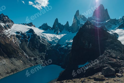 Preview: stunting view of the FitzRoy mountain in el chalten patagonia argentina