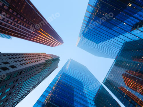 Preview: Real Estate. Financial Center. High office buildings in the business center of the city.