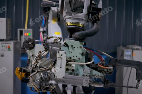 Preview: Engineer work at robotic arm factory.