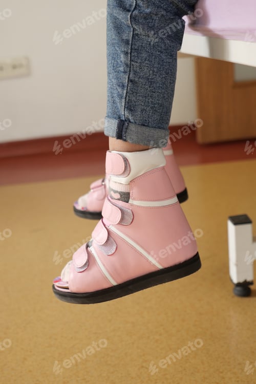 Preview: Child cerebral palsy disability, legs orthosis.
