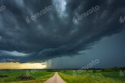 Preview: Supercell storm clouds with intense tropic rain