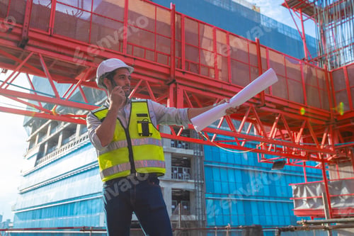 Preview: Portrait of an engineer designing a concrete floor and column structure for a shopping center.