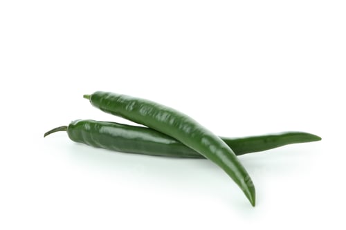 Preview: Green hot peppers isolated on white background