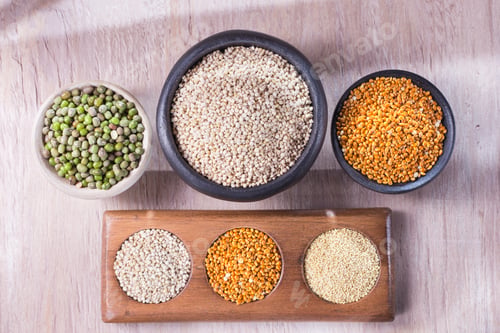 Preview: Different super foods organized as a collection on the table