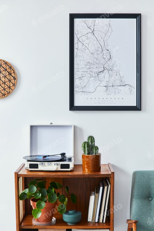 Preview: Retro composition of living room interior