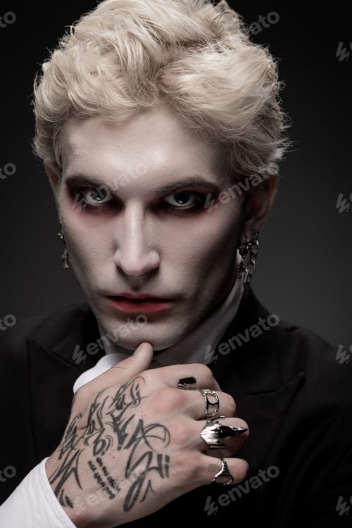 Preview: Epic Halloween transformation of a young man into a striking character with captivating details