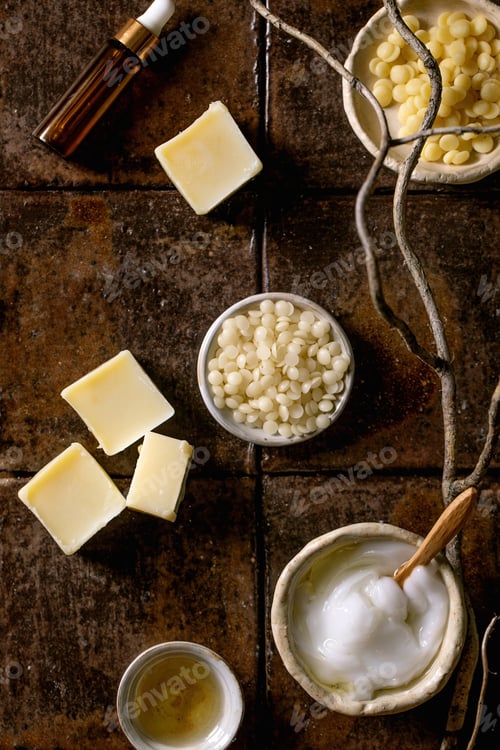 Preview: Ingredients for makes home made natural cosmetic
