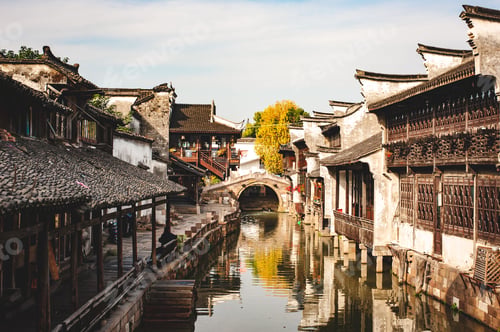 Preview: Traditional houses in the ancient Jiangnan water village of Wuzhen, Zhejiang province