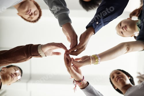 Preview: Children Touching Hands in Team Building Exercise