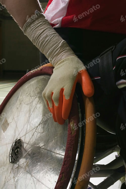 Preview: Close-up of hand on a wheelchair