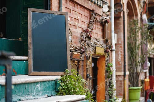 Preview: Cafe blank signboard on the street mock up